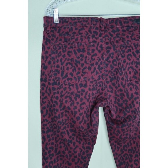 Social Standard by Sanctuary Ankle Pants Womens 12 Red Cheetah Print Skinny FIt - Picture 12 of 15